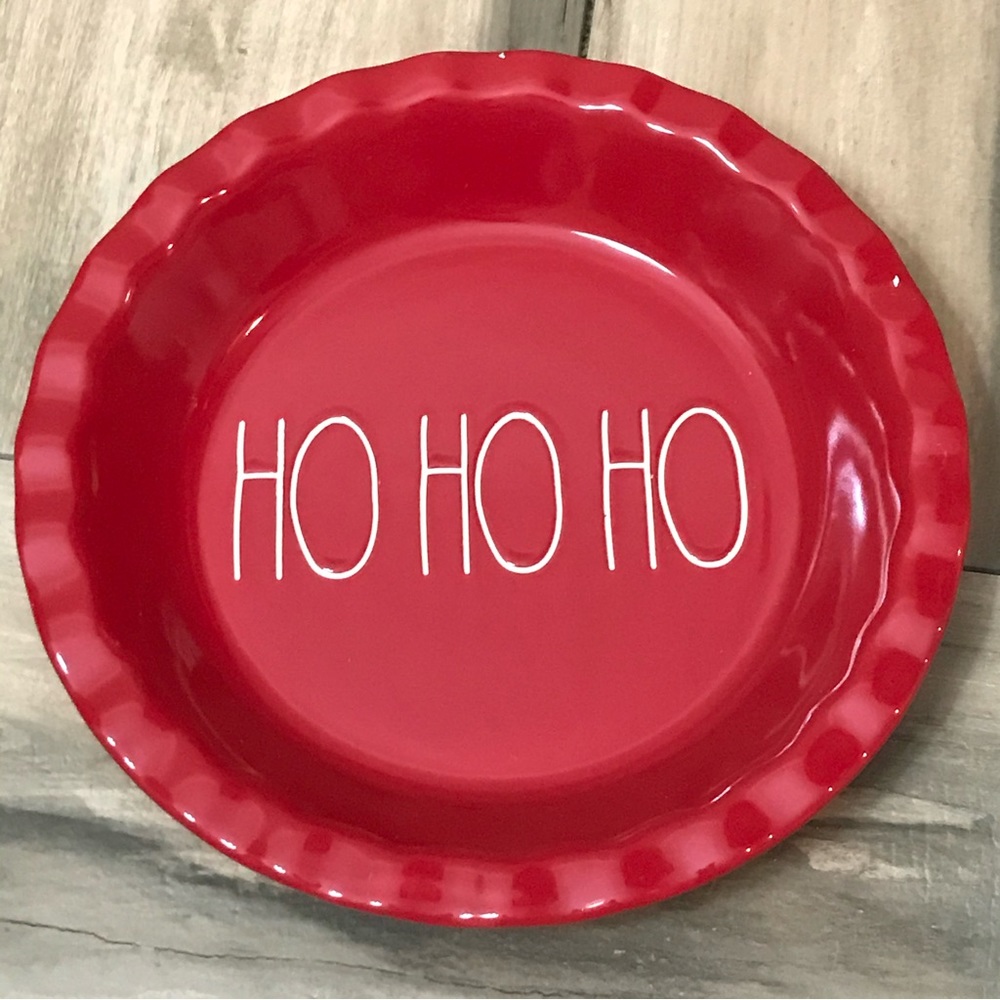 RAE DUNN Elongated HO HO HO Christmas Pie Plate